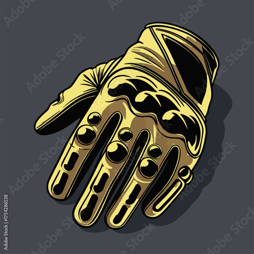 cool racing motorcycle gloves vector