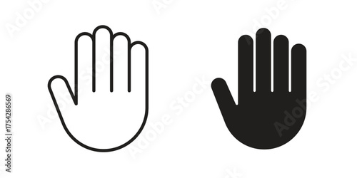 Hand icon set in flat and line style vectors