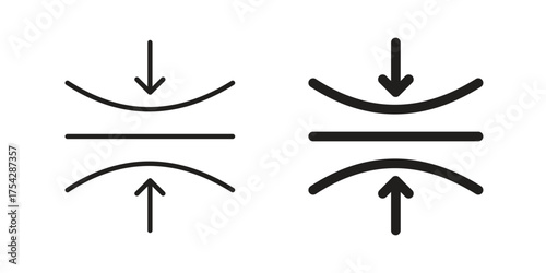 Elastic icon set in flat and line style vectors