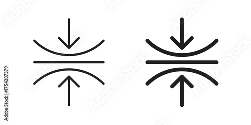 Elastic icon set in flat and line style vectors