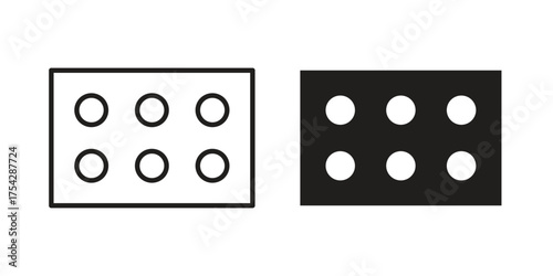 Dice six icon set in flat and line style vectors