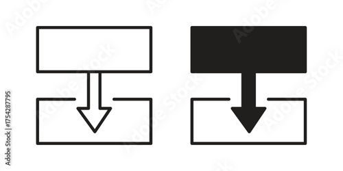 Diagram next icon set in flat and line style vectors