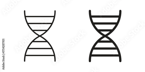 DNA icon set in flat and line style vectors