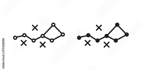 Constellation icon set in flat and line style vectors