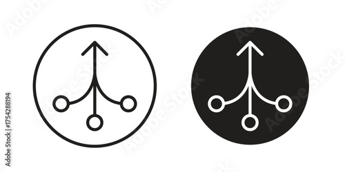 Consolidation icon set in flat and line style vectors