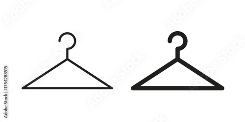 Foto Clothes hanger icon set in flat and line style vectors