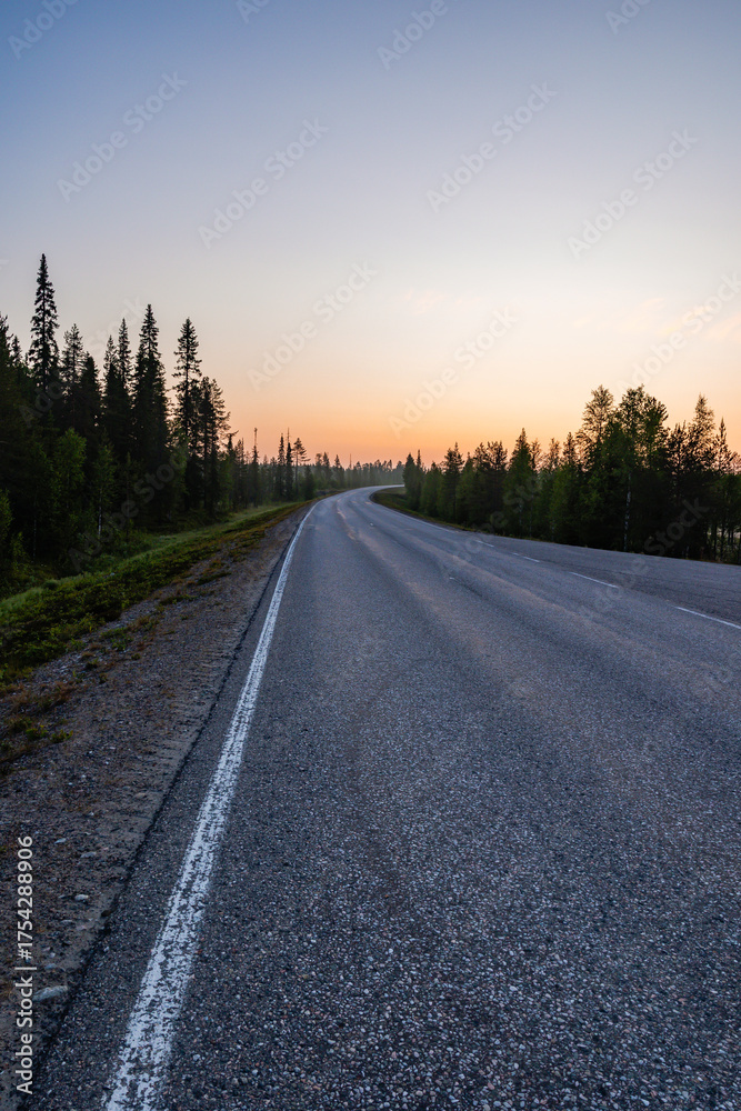 Fototapeta premium road in the sunset