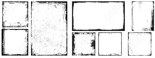 Dark Retro Messy Square Frame – Grunge Vintage Border Texture for Graphic Design and Photo Layouts