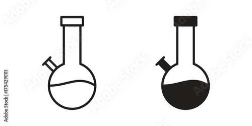 Bong icon set in flat and line style vectors