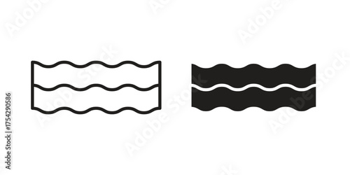 Bacon icon set in flat and line style vectors