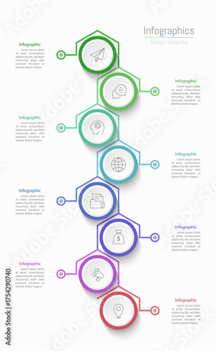 Infographic 8 options design elements for your business data. Vector Illustration.