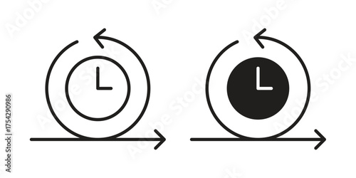 Agile icon set in flat and line style vectors