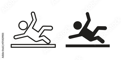 Accident icon set in flat and line style vectors