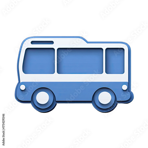 Simple blue bus icon