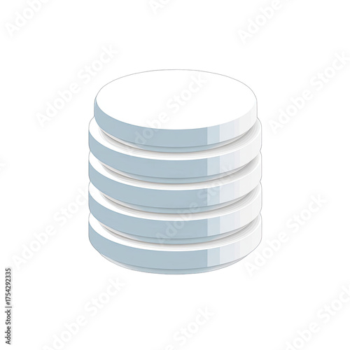 Stack of white, light-gray circles, representing a database