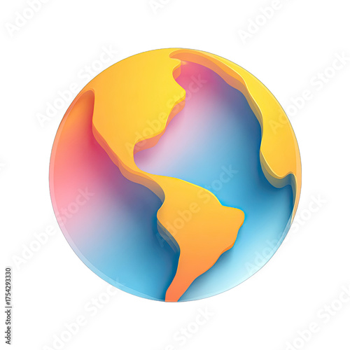 Vibrant stylized Earth graphic
