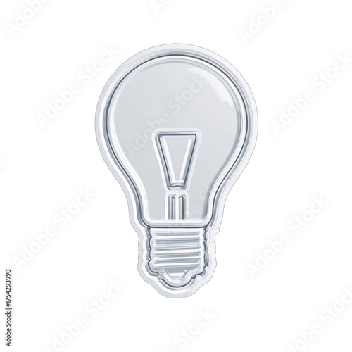 Lightbulb icon, white, 3D style