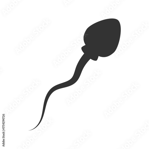 Silhouette of sperm on a white background. Fertilization, biology, reproductive health. Vector illustration.