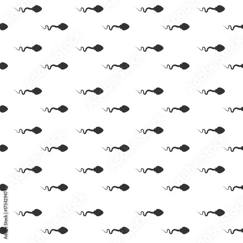 Seamless pattern with sperm. Fertilization, biology, reproductive health. Vector illustration.