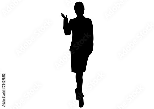 案内する女性のシルエット11