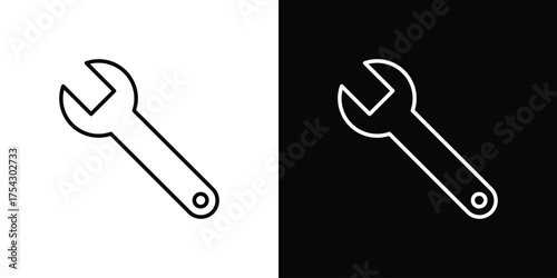 Wrench icon vector illustration. editable stroke icon.