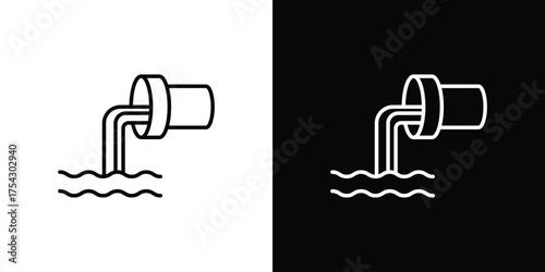Wastewater icon vector illustration. editable stroke icon.