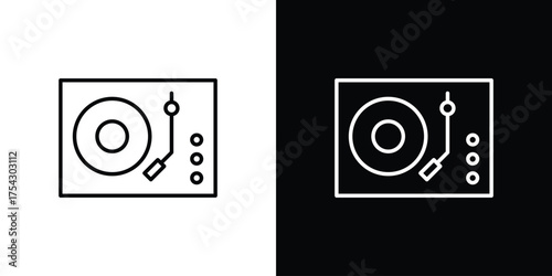 Turntable icon vector illustration. editable stroke icon.
