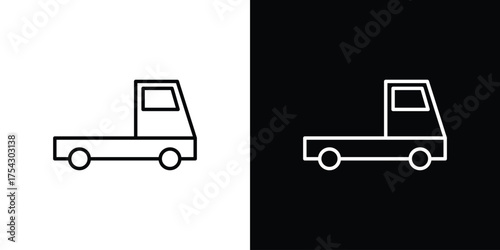 Truck container empty icon vector illustration. editable stroke icon.