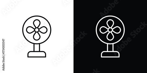 Table Fan icon vector illustration. editable stroke icon.