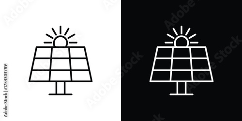 Solar panel icon vector illustration. editable stroke icon.