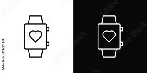 Smart watch icon vector illustration. editable stroke icon.
