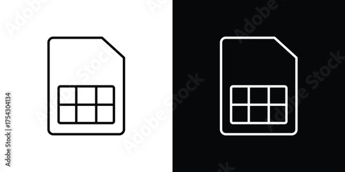 Sim card icon vector illustration. editable stroke icon.