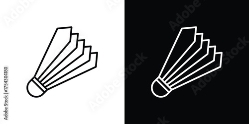 Shuttlecock icon vector illustration. editable stroke icon.
