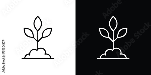 Seedling icon vector illustration. editable stroke icon.