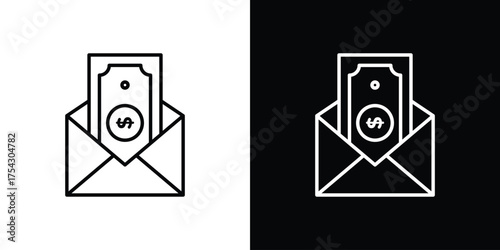 Salary icon vector illustration. editable stroke icon.