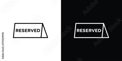 Reservation table icon vector illustration. editable stroke icon.