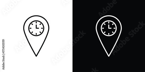 Real time location icon vector illustration. editable stroke icon.