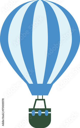 Blue Striped Hot Air Balloon Icon