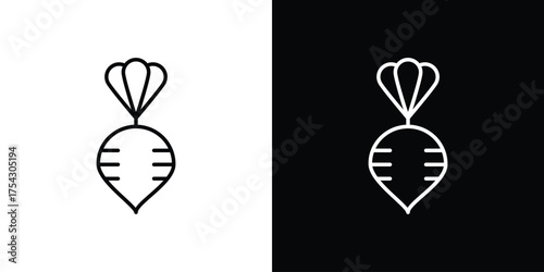 Radish icon vector illustration. editable stroke icon.