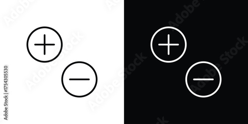 Plus minus icon vector illustration. editable stroke icon.