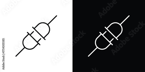 Plug connection icon vector illustration. editable stroke icon.