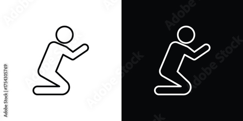 Person Praying icon vector illustration. editable stroke icon.