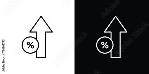 Percent down icon vector illustration. editable stroke icon.