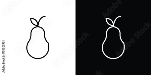 Pear icon vector illustration. editable stroke icon.