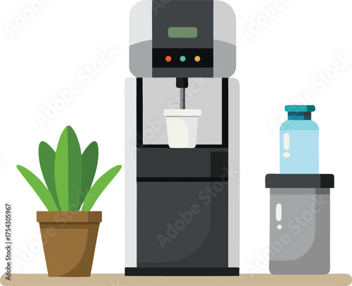 Sleek modern countertop water cooler illustration vector eps scalable icon