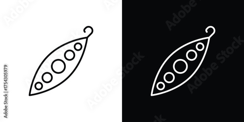 Peapod icon vector illustration. editable stroke icon.