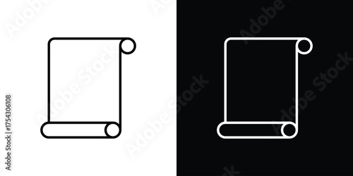 Paper Scroll icon vector illustration. editable stroke icon.