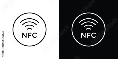 NFC icon vector illustration. editable stroke icon.