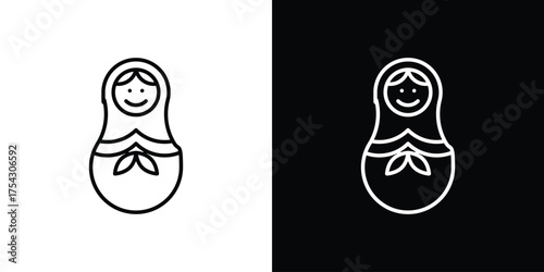 Nesting dolls icon vector illustration. editable stroke icon.