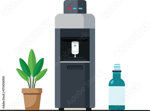Sleek modern countertop water cooler illustration vector eps scalable icon for home and office